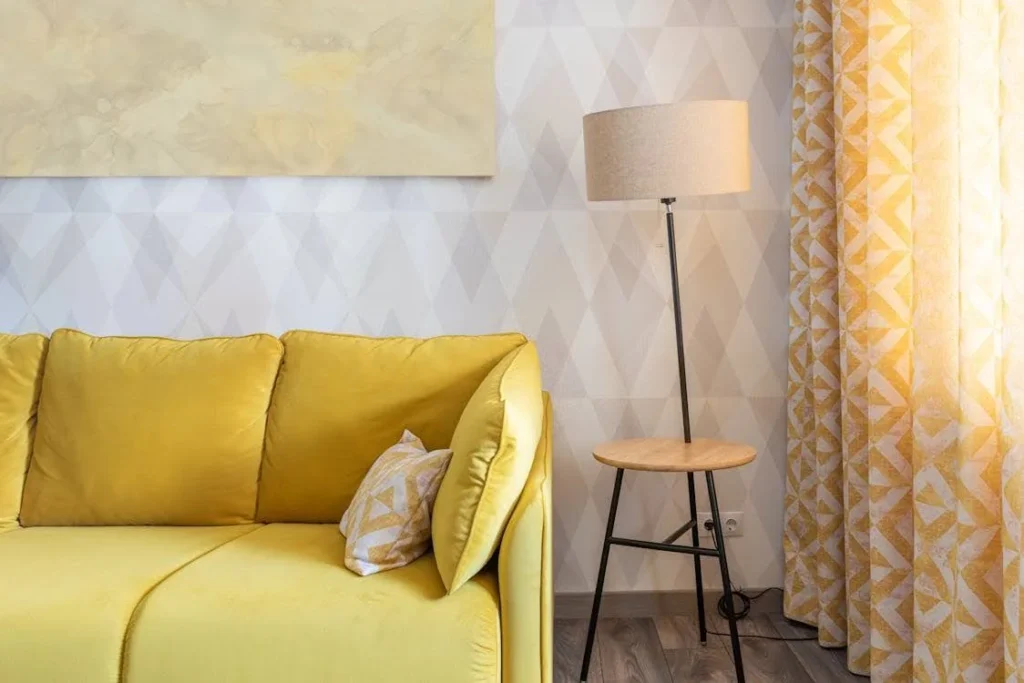 yellow-colored modern interior decor